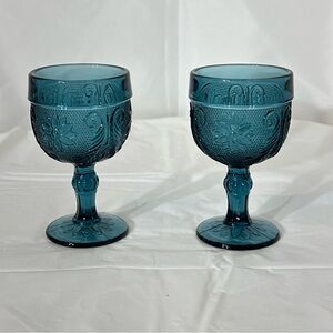 Indiana Glass Teal Goblets